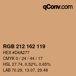 Color code: RGB 212 162 119 | qconv.com