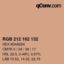 Color code: RGB 212 162 132 | qconv.com