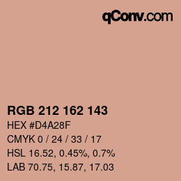 Color code: RGB 212 162 143 | qconv.com