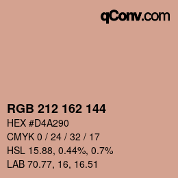 カラーコード: RGB 212 162 144 | qconv.com