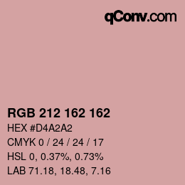 カラーコード: RGB 212 162 162 | qconv.com