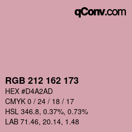 Color code: RGB 212 162 173 | qconv.com