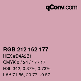 颜色代码: RGB 212 162 177 | qconv.com