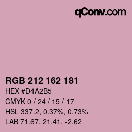 カラーコード: RGB 212 162 181 | qconv.com