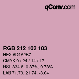 Color code: RGB 212 162 183 | qconv.com