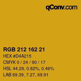 Color code: RGB 212 162 21 | qconv.com