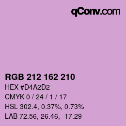 Color code: RGB 212 162 210 | qconv.com