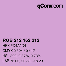 Color code: RGB 212 162 212 | qconv.com
