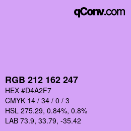 Color code: RGB 212 162 247 | qconv.com