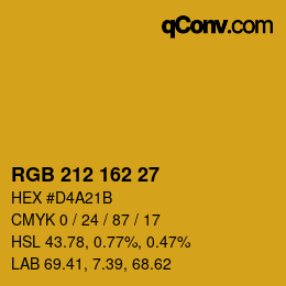 Color code: RGB 212 162 27 | qconv.com