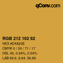Color code: RGB 212 162 62 | qconv.com