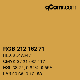 Color code: RGB 212 162 71 | qconv.com