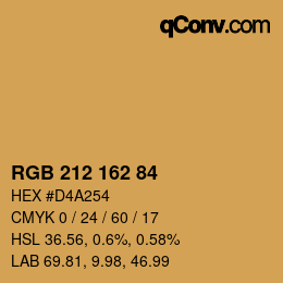 カラーコード: RGB 212 162 84 | qconv.com