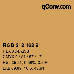 Color code: RGB 212 162 91 | qconv.com