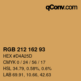 カラーコード: RGB 212 162 93 | qconv.com
