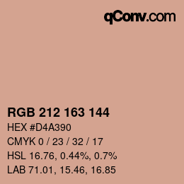 Color code: RGB 212 163 144 | qconv.com