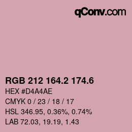 カラーコード: RGB 212 164.2 174.6 | qconv.com