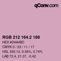 カラーコード: RGB 212 164.2 188 | qconv.com
