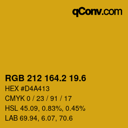 カラーコード: RGB 212 164.2 19.6 | qconv.com
