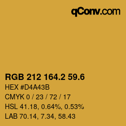 カラーコード: RGB 212 164.2 59.6 | qconv.com