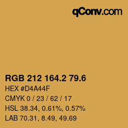 カラーコード: RGB 212 164.2 79.6 | qconv.com