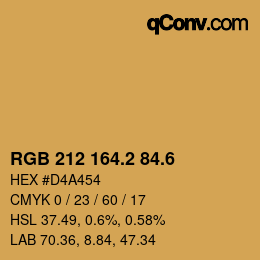 カラーコード: RGB 212 164.2 84.6 | qconv.com