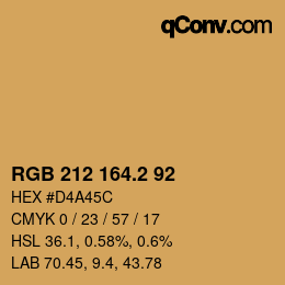 カラーコード: RGB 212 164.2 92 | qconv.com