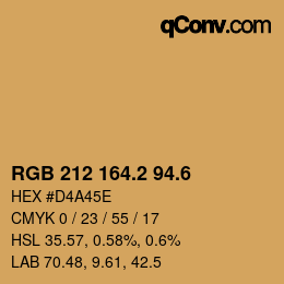 カラーコード: RGB 212 164.2 94.6 | qconv.com