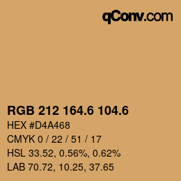カラーコード: RGB 212 164.6 104.6 | qconv.com