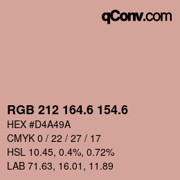 カラーコード: RGB 212 164.6 154.6 | qconv.com