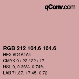 カラーコード: RGB 212 164.6 164.6 | qconv.com
