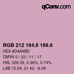 カラーコード: RGB 212 164.6 189.6 | qconv.com