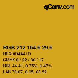 カラーコード: RGB 212 164.6 29.6 | qconv.com