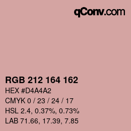 Color code: RGB 212 164 162 | qconv.com