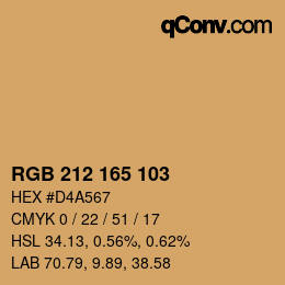 Color code: RGB 212 165 103 | qconv.com