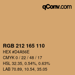 Color code: RGB 212 165 110 | qconv.com