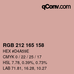 Farbcode: RGB 212 165 158 | qconv.com