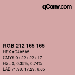Color code: RGB 212 165 165 | qconv.com