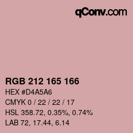 Color code: RGB 212 165 166 | qconv.com