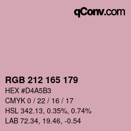 Color code: RGB 212 165 179 | qconv.com