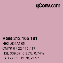 カラーコード: RGB 212 165 181 | qconv.com