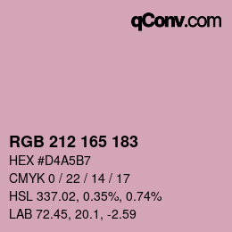Code couleur: RGB 212 165 183 | qconv.com