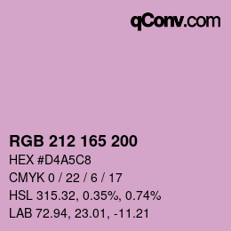 Color code: RGB 212 165 200 | qconv.com