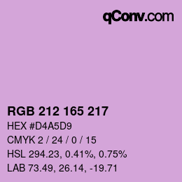Color code: RGB 212 165 217 | qconv.com