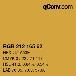 Color code: RGB 212 165 62 | qconv.com