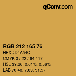 Color code: RGB 212 165 76 | qconv.com