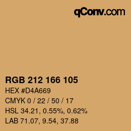 Color code: RGB 212 166 105 | qconv.com