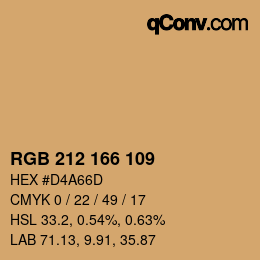 Color code: RGB 212 166 109 | qconv.com