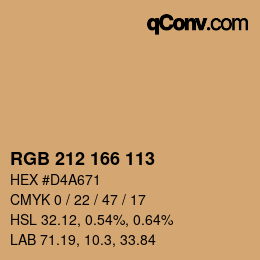Color code: RGB 212 166 113 | qconv.com