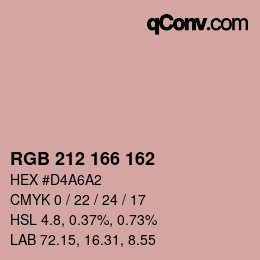 Color code: RGB 212 166 162 | qconv.com